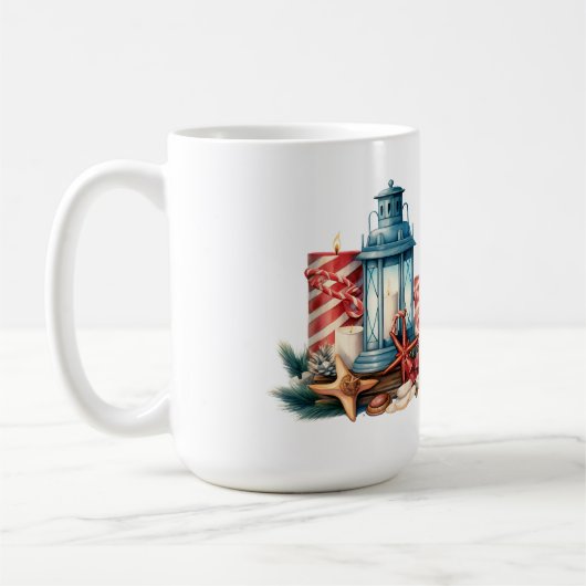 Nautische Weihnachten anpassbar Kaffeetasse (Links)