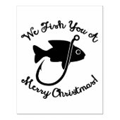 Nautische Weihnachten | Fisch und Haken Gummistempel (Prägung)