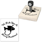 Nautische Weihnachten | Fisch und Haken Gummistempel (Stempel)