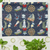 Nautische Weihnachten Geschirrtuch (Gefaltet)