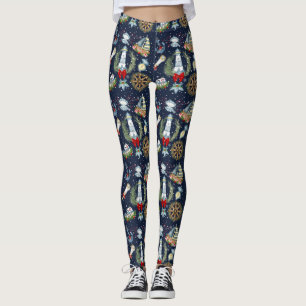 Nautische Weihnachten Leggings