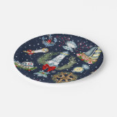 Nautische Weihnachten Pappteller (Schrägansicht)