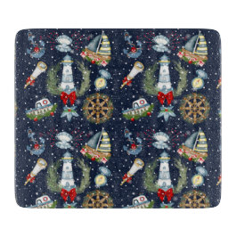 Nautische Weihnachten Schneidebrett