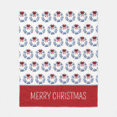 Nautische Weihnachtsbehältnisse mit Bögen Fleecedecke (Vorderseite)