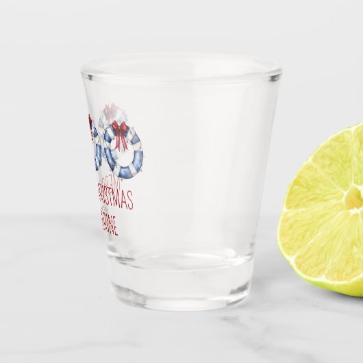 Nautische Weihnachtsbehältnisse mit Bögen Schnapsglas (Rechts)