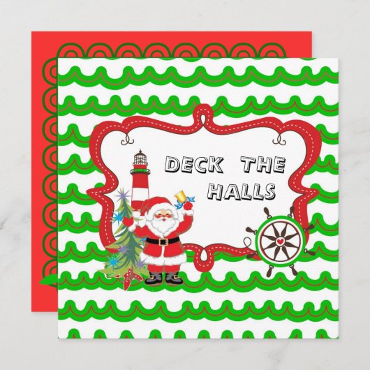 Nautische Weihnachtsfeier Party Einladung (Vorne/Hinten)