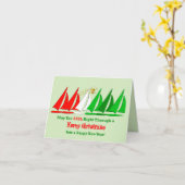 Nautische Weihnachtskarte mit Segelbooten Karte (Gelbe Blume)