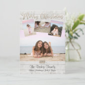 Nautische Weihnachtskarten Foto Holzuntergrund Einladung (Stehend Vorderseite)