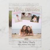 Nautische Weihnachtskarten Foto Holzuntergrund Einladung (Vorne/Hinten)