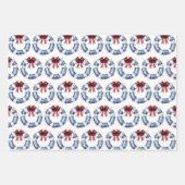 Nautische Weihnachtsreserve mit Bow Geschenkpapier Set (Vorderseite)