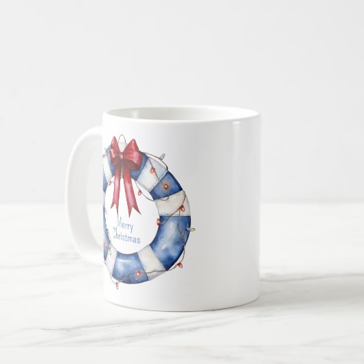 Nautische Weihnachtsreserve mit Bow Kaffeetasse (Vorderseite Links)