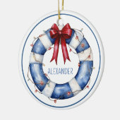 Nautische Weihnachtsreserve mit Bow Keramik Ornament (Links)