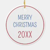 Nautische Weihnachtsreserve mit Bow Keramik Ornament (Hinten)