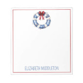 Nautische Weihnachtsreserve mit Bow Notizblock (Vorderseite)