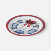 Nautische Weihnachtsreserve mit Bow Pappteller (Schrägansicht)