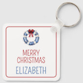 Nautische Weihnachtsreserve mit Bow Schlüsselanhänger (Rückseite)