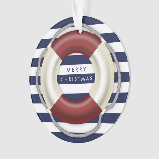 Nautische Weihnachtsschmuck Custom Blue Acrylic Ornament (Vorderseite)