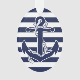 Nautische Weihnachtsschmuck Oval Acrylic Blue Ornament
