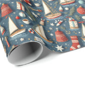 Nautische Weihnachtswrapping Paper Geschenkpapier (Rolleneckpunkt)