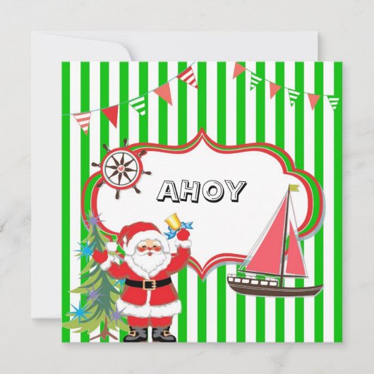 Nautische Weihnachtszeit-Party Einladung (Vorderseite)