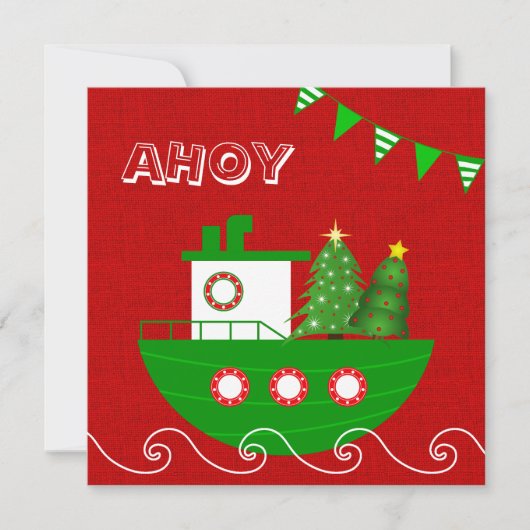 Nautische Weihnachtszeit-Party Einladung (Vorderseite)