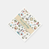 Nautische Weihnachtszeiten in Grüße Personalisiert Serviette (Ecke)