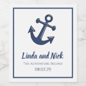 Nautische Weinflaschen Labels Das Abenteuer beginn Weinetikett (Einzelnes Label)