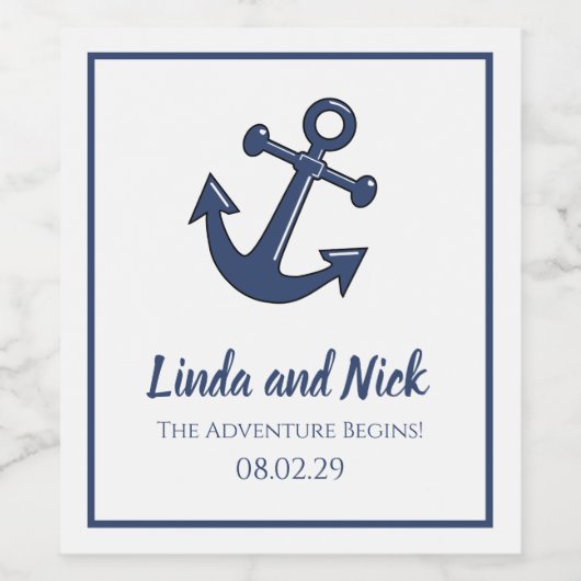 Nautische Weinflaschen Labels Das Abenteuer beginn Weinetikett (Einzelnes Label)