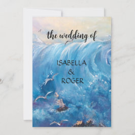 Nautische Wellen mit Seageln Einladung