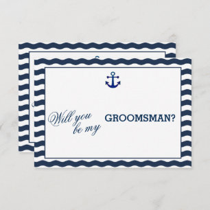 Nautische Wellen WERDEN SIE MEIN TRAUZEUGE SEIN Einladung
