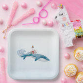 Nautische Whale-Baby-Duschpapier-Teller Pappteller (Party)