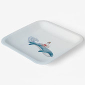 Nautische Whale-Baby-Duschpapier-Teller Pappteller (Gewinkelt)
