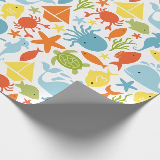 Nautische Wrapping-Papier für Meerestiere Geschenkpapier (Ecke)