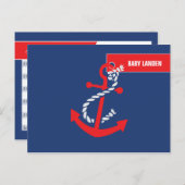 Nautische Wünsche für die Kinderkarte Hinweiskarte (Vorne/Hinten)