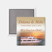 Nautische Yacht-Hochzeit in Urlaubsort für Keepake Magnet (Vorderseite/Rückseite)