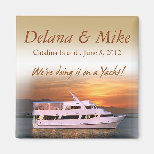 Nautische Yacht-Hochzeit in Urlaubsort für Keepake Magnet (Vorne)