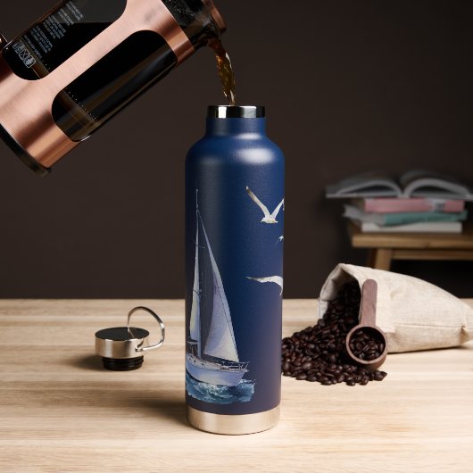 Nautische Yachtszene Trinkflasche (Kaffee)