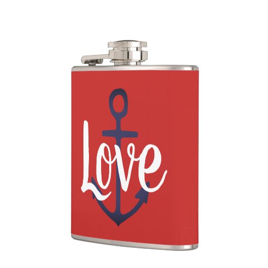 nautischer ANCHOR + Skript-LIEBE | Flachmann (Links)