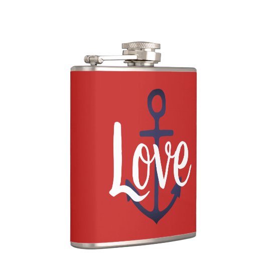 nautischer ANCHOR + Skript-LIEBE | Flachmann (Rechts)