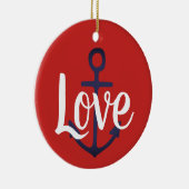 nautischer ANCHOR + Skript-LIEBE Keramik Ornament (Rechts)
