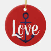 nautischer ANCHOR + Skript-LIEBE Keramik Ornament (Vorne)