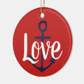 nautischer ANCHOR + Skript-LIEBE Keramik Ornament (Links)