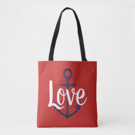 nautischer ANCHOR + Skript-LIEBE Tasche