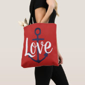 nautischer ANCHOR + Skript-LIEBE Tasche (Von Nahem)