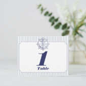 Nautischer Anker auf der Tischnummer des grauen St (Stehend Vorderseite)