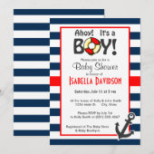 Nautischer Anker auf dunklen, nächtlichen blauen S Einladung (Vorne/Hinten)