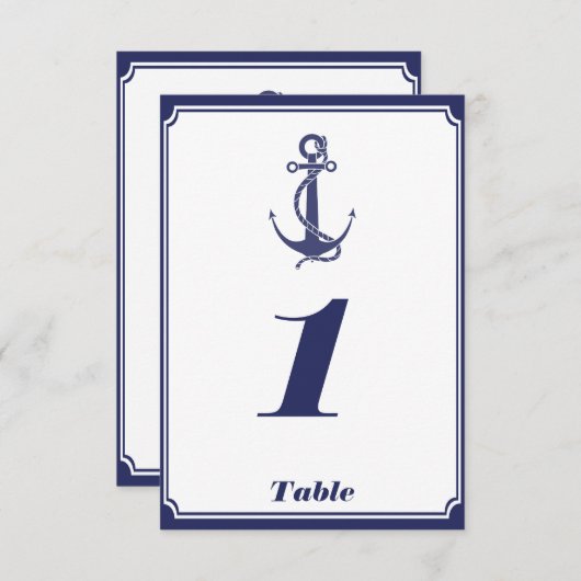 Nautischer Anker auf Hochzeitseinlage der Marine Einladung (Vorne/Hinten)