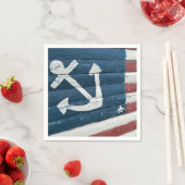 nautischer Anker auf Holzflagge Serviette (Beispiel)