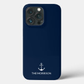 Nautischer Anker Benutzerdefinierter Schiffsname b Case-Mate iPhone Hülle (Rückseite)