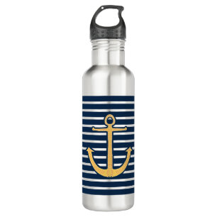 Nautischer Anker der Navy Stripes Edelstahlflasche